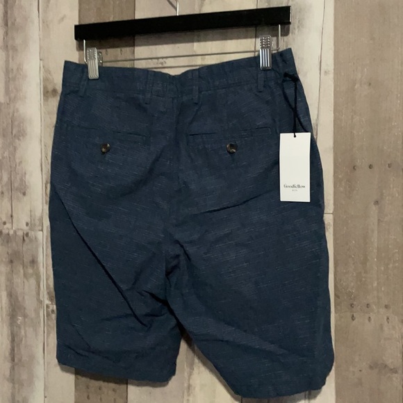 New Flat Front Blue Striped Linden Chino Short 30” - Picture 4 of 6